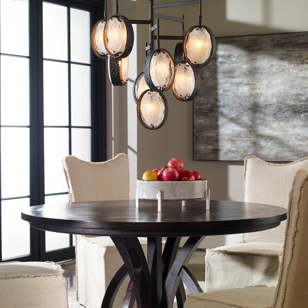 American Home Furniture Uttermost Maxin Dark Bronze 9 Light Chandelier