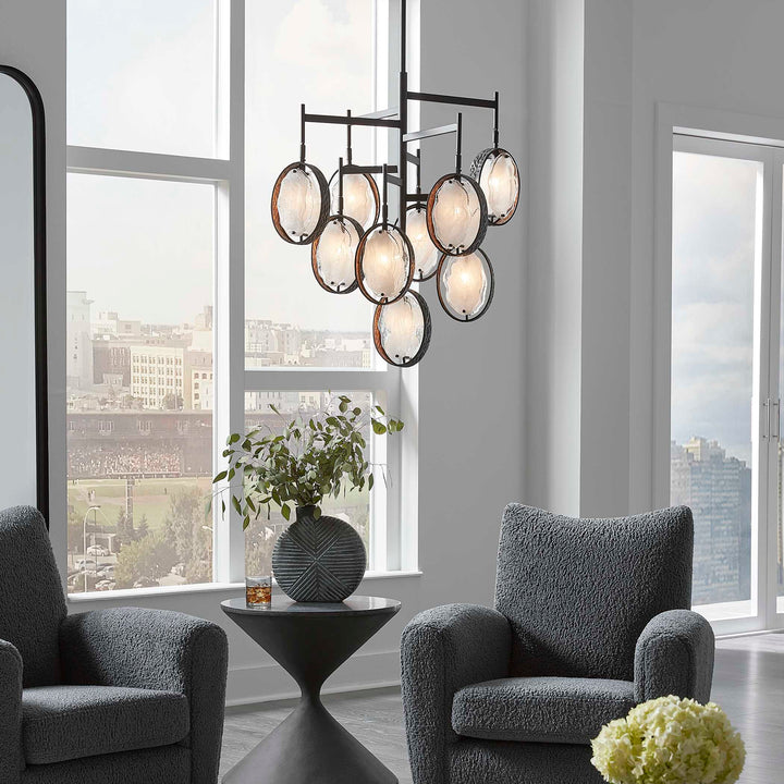 American Home Furniture Uttermost Maxin Dark Bronze 9 Light Chandelier