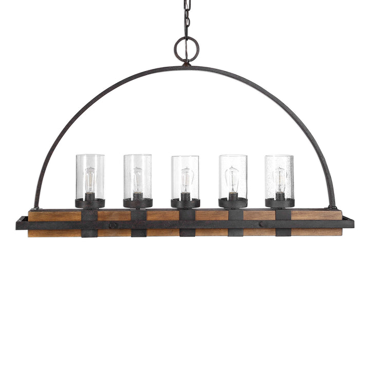 American Home Furniture Uttermost Atwood 5 Light Rustic Linear Chandelier