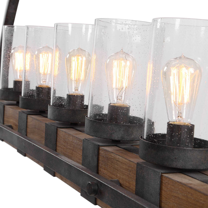 American Home Furniture Uttermost Atwood 5 Light Rustic Linear Chandelier