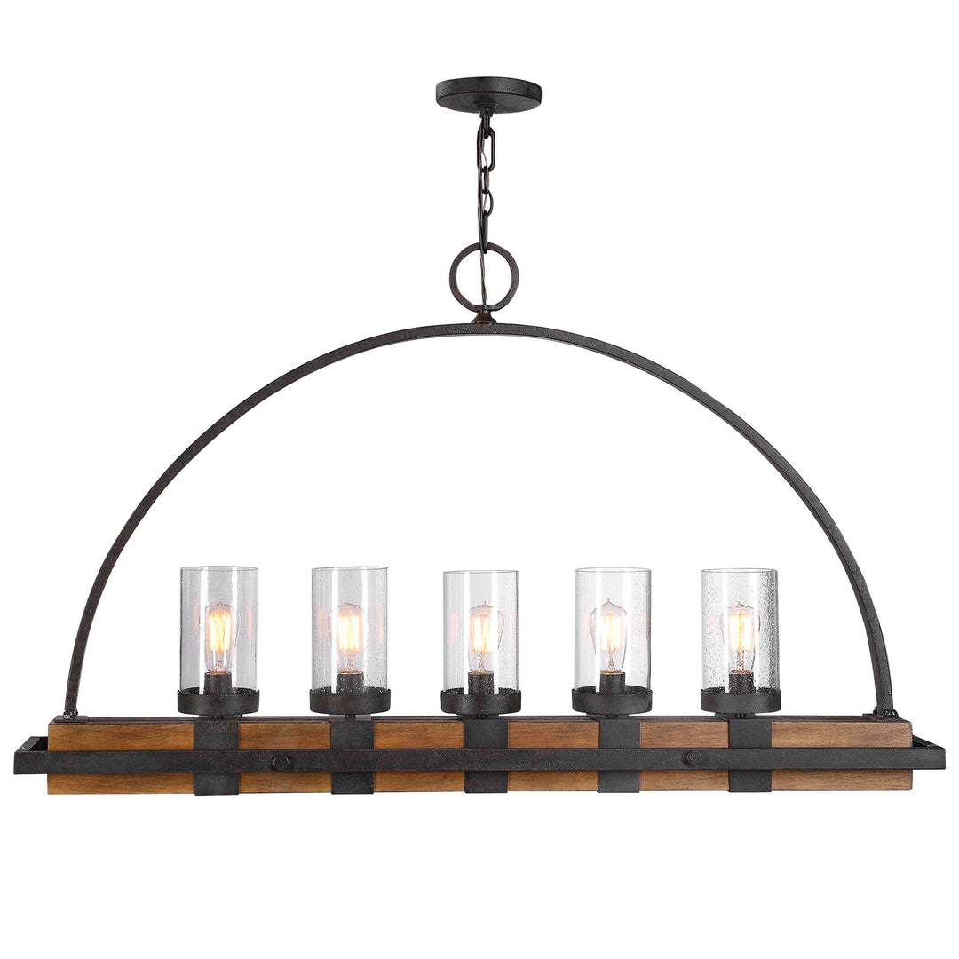 American Home Furniture Uttermost Atwood 5 Light Rustic Linear Chandelier