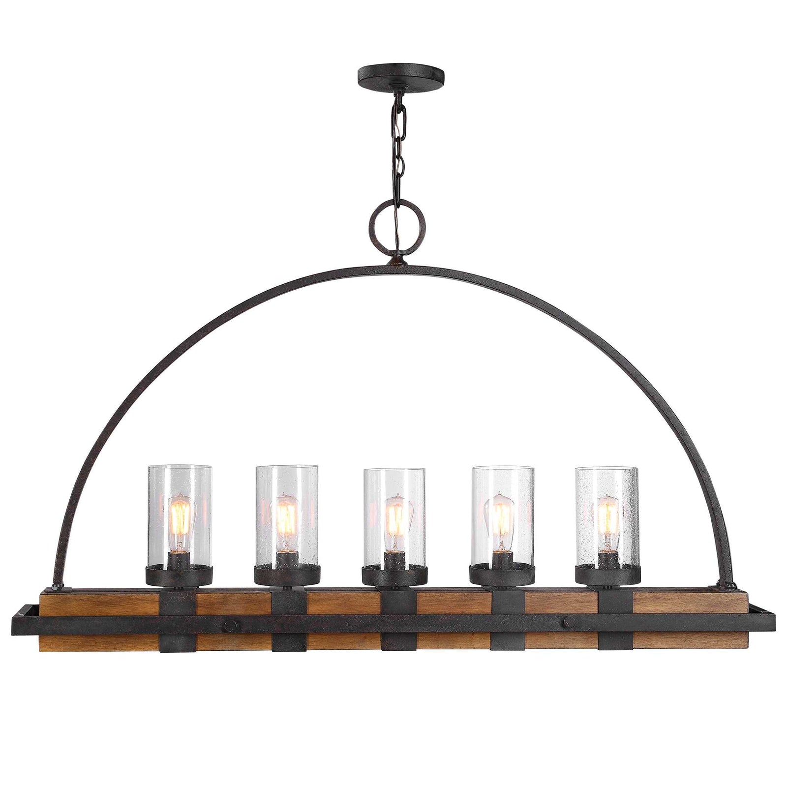 American Home Furniture Uttermost Atwood 5 Light Rustic Linear Chandelier