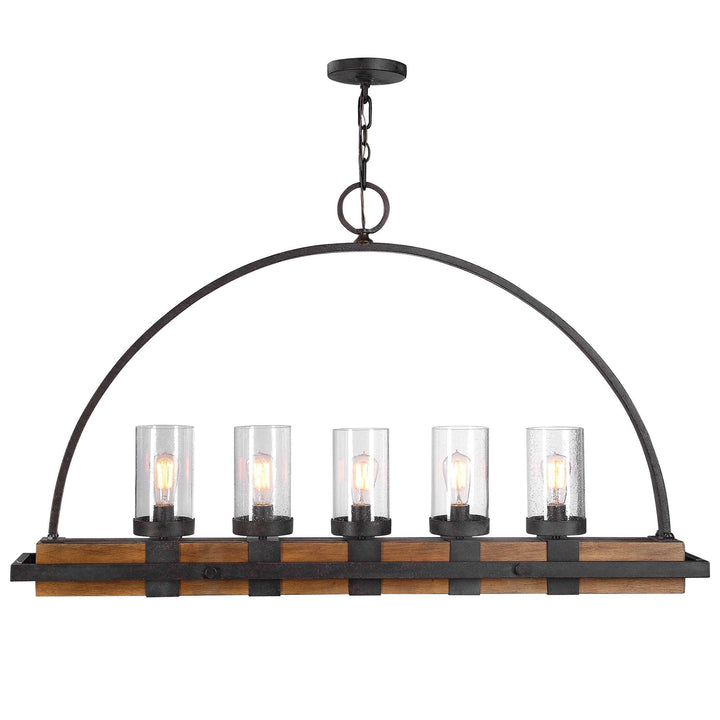 American Home Furniture Uttermost Atwood 5 Light Rustic Linear Chandelier