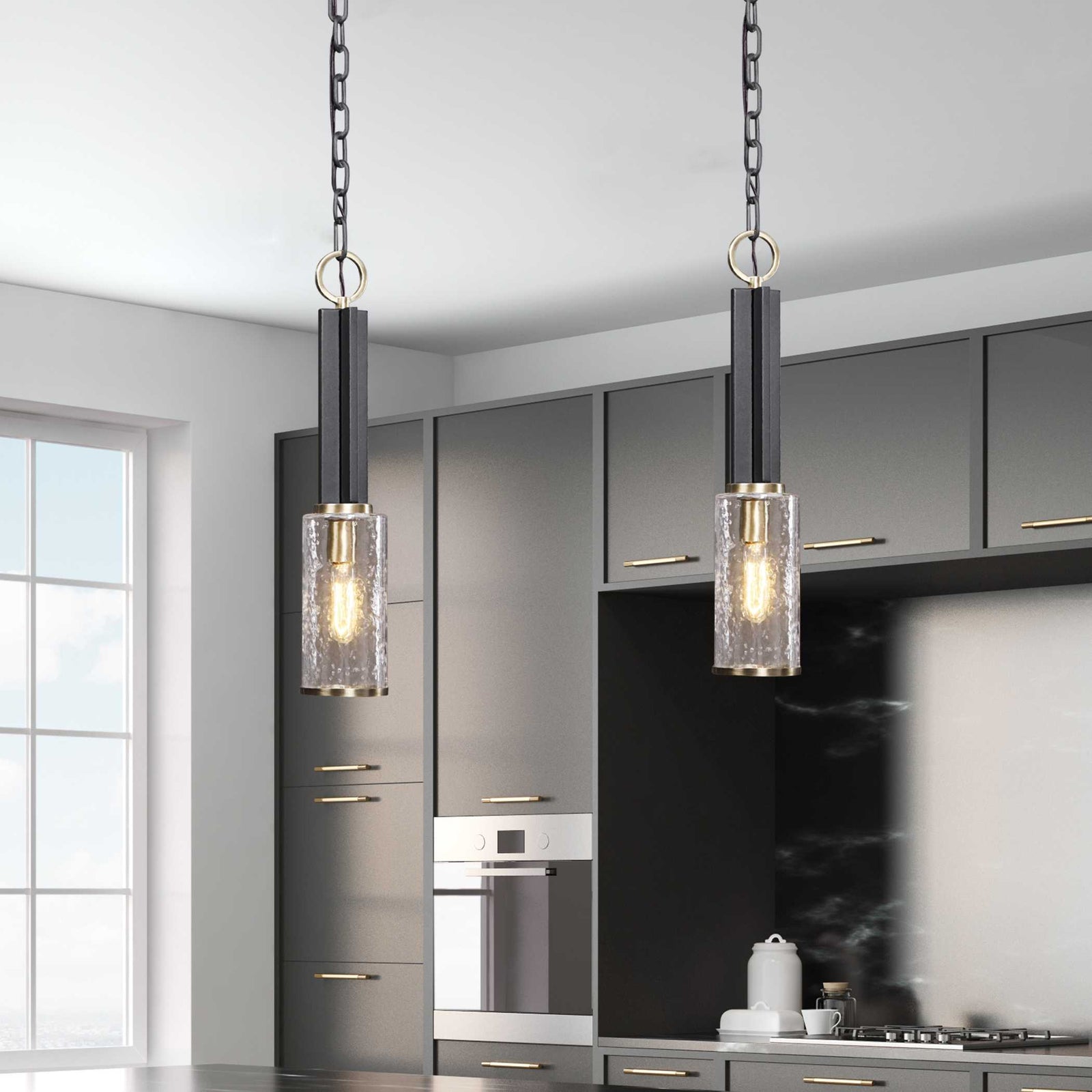 American Home Furniture Uttermost Jarsdel 1 Light Industrial Mini Pendant