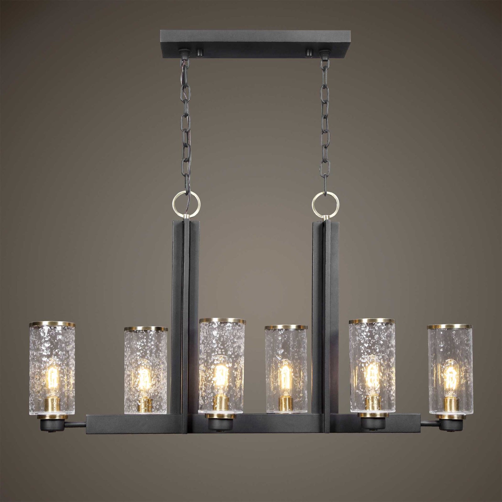 American Home Furniture Uttermost Jarsdel 6 Light Industrial Island Light