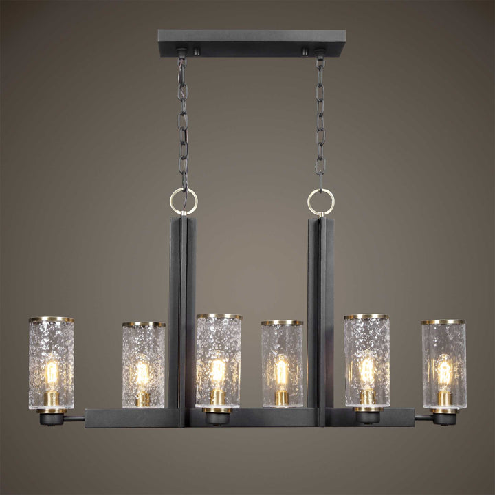 American Home Furniture Uttermost Jarsdel 6 Light Industrial Island Light