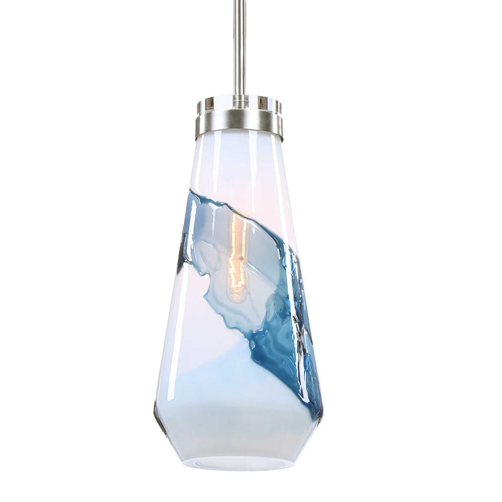 American Home Furniture Uttermost Windswept Blue & White 1 Light Mini Pendant