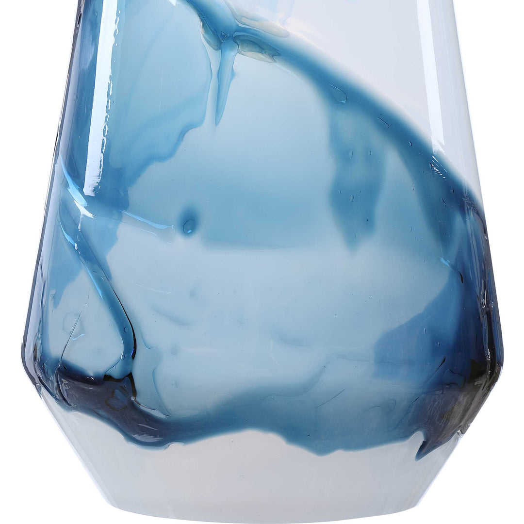 American Home Furniture Uttermost Windswept Blue & White 1 Light Mini Pendant