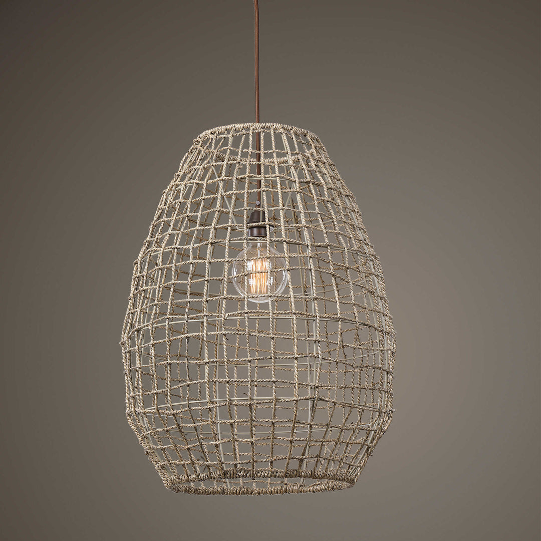 American Home Furniture Uttermost Cross Weave 1 Light Pendant
