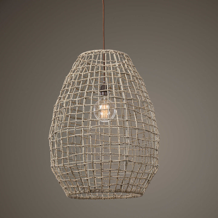 American Home Furniture Uttermost Cross Weave 1 Light Pendant