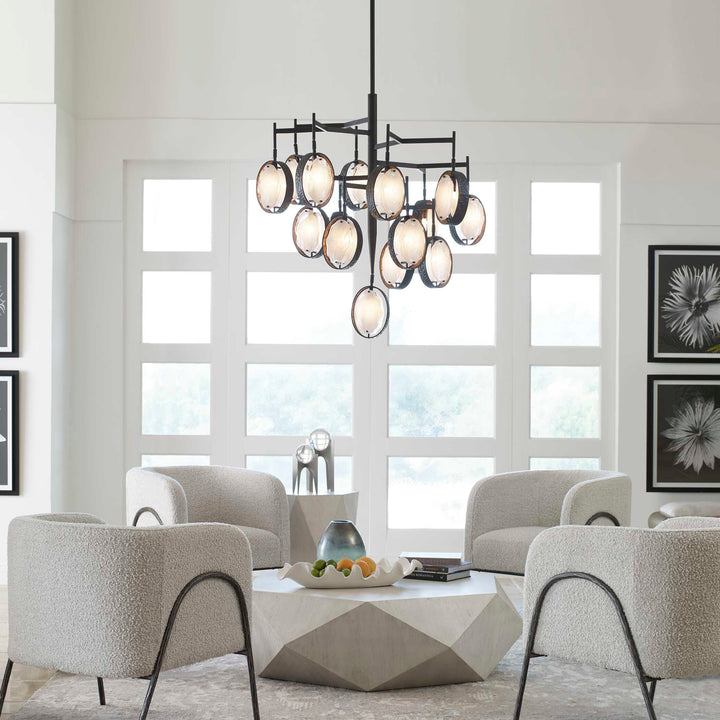 American Home Furniture Uttermost Maxin 15 Light Large Bronze Chandelier