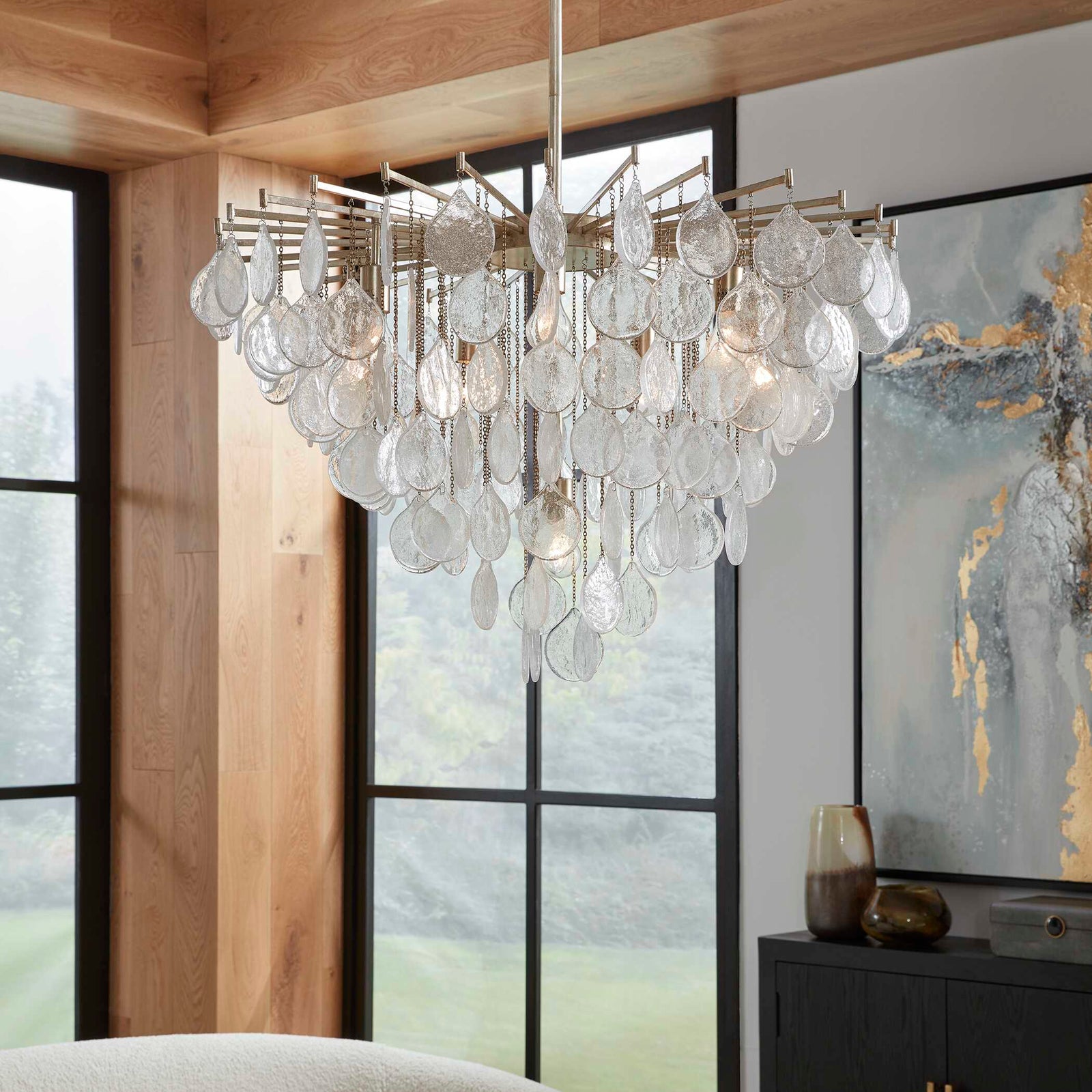 American Home Furniture Uttermost Goccia 6 Light Tear Drop Glass Pendant