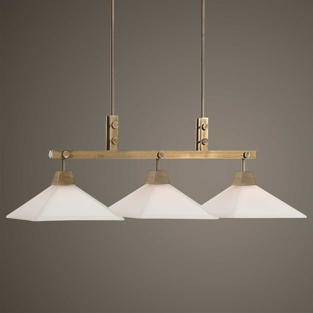 American Home Furniture Uttermost Brookdale Industrial 3 Light Linear Chandelier