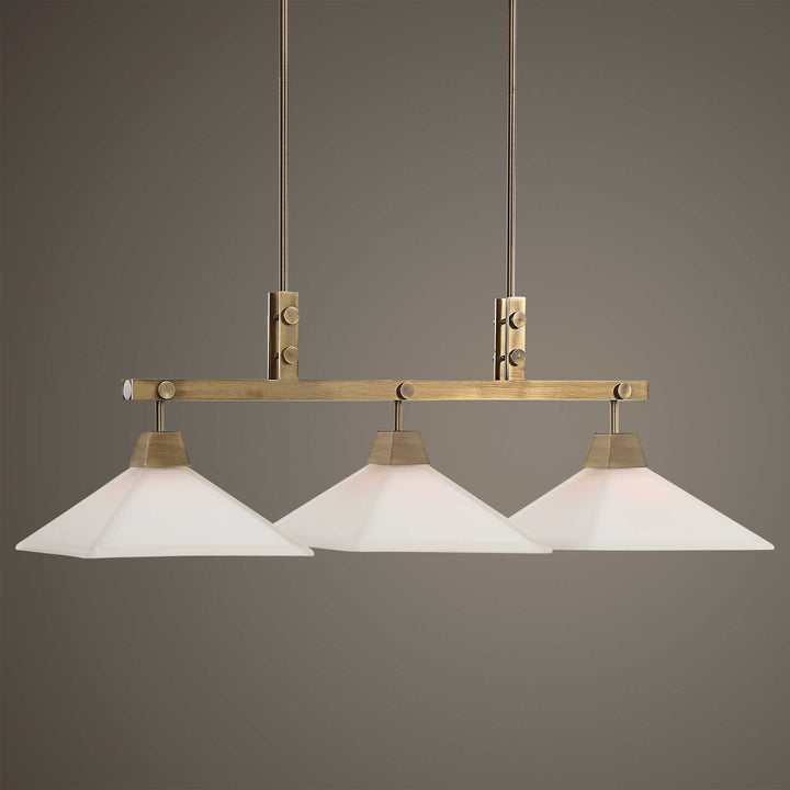 American Home Furniture Uttermost Brookdale Industrial 3 Light Linear Chandelier