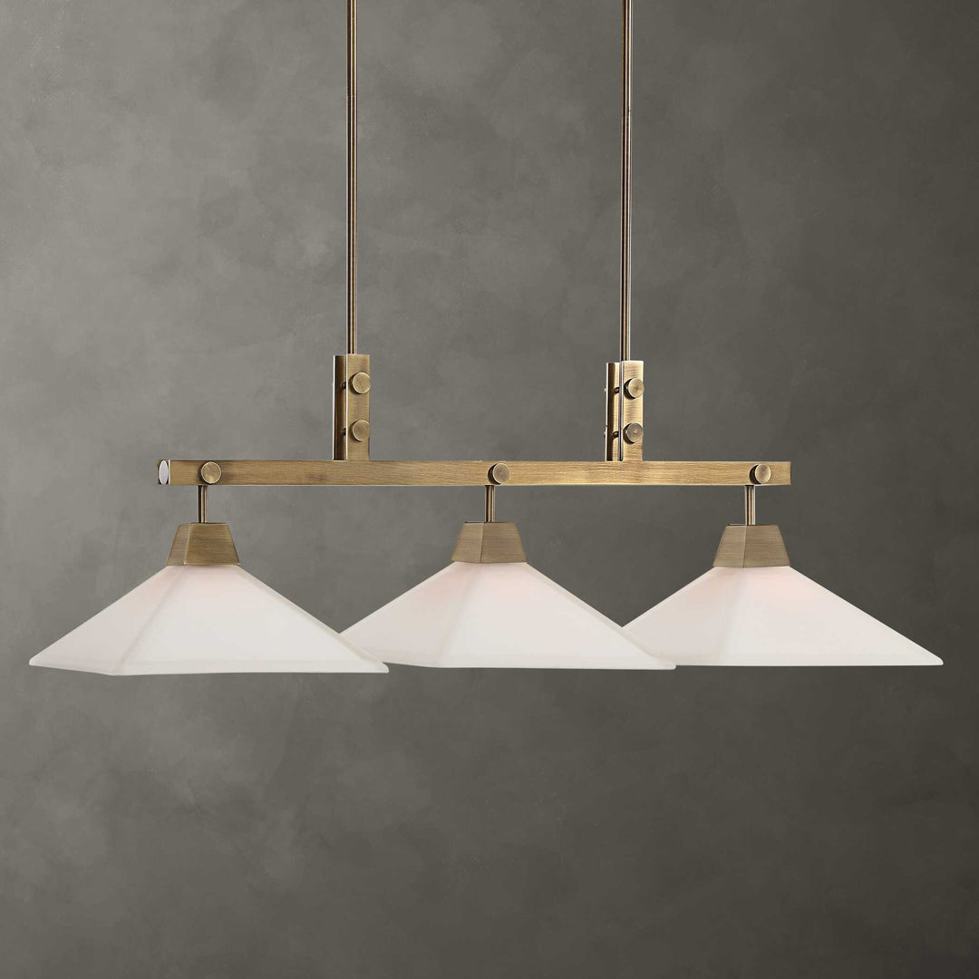 American Home Furniture Uttermost Brookdale Industrial 3 Light Linear Chandelier