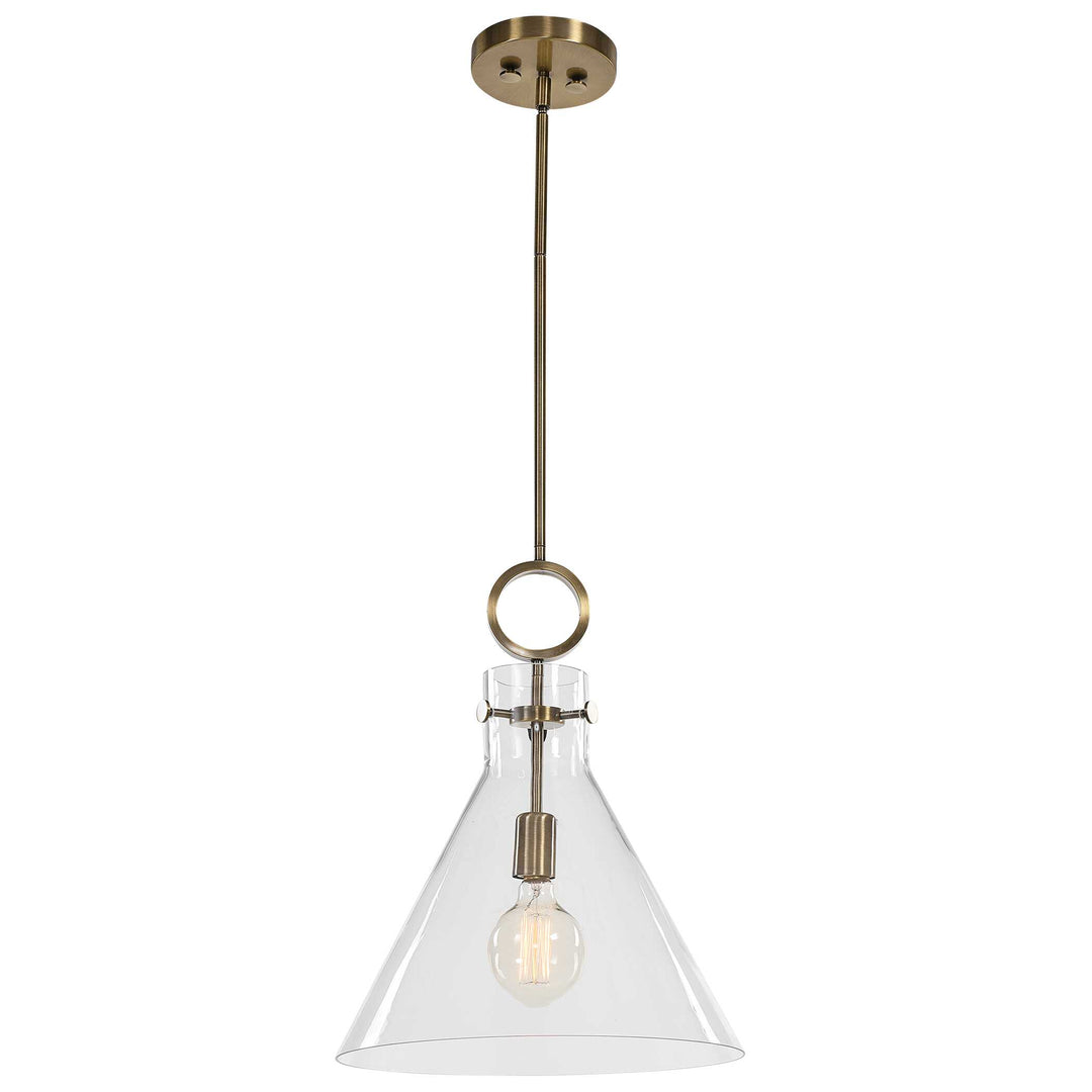 American Home Furniture Uttermost Imbuto Funnel Glass 1 Light Pendant