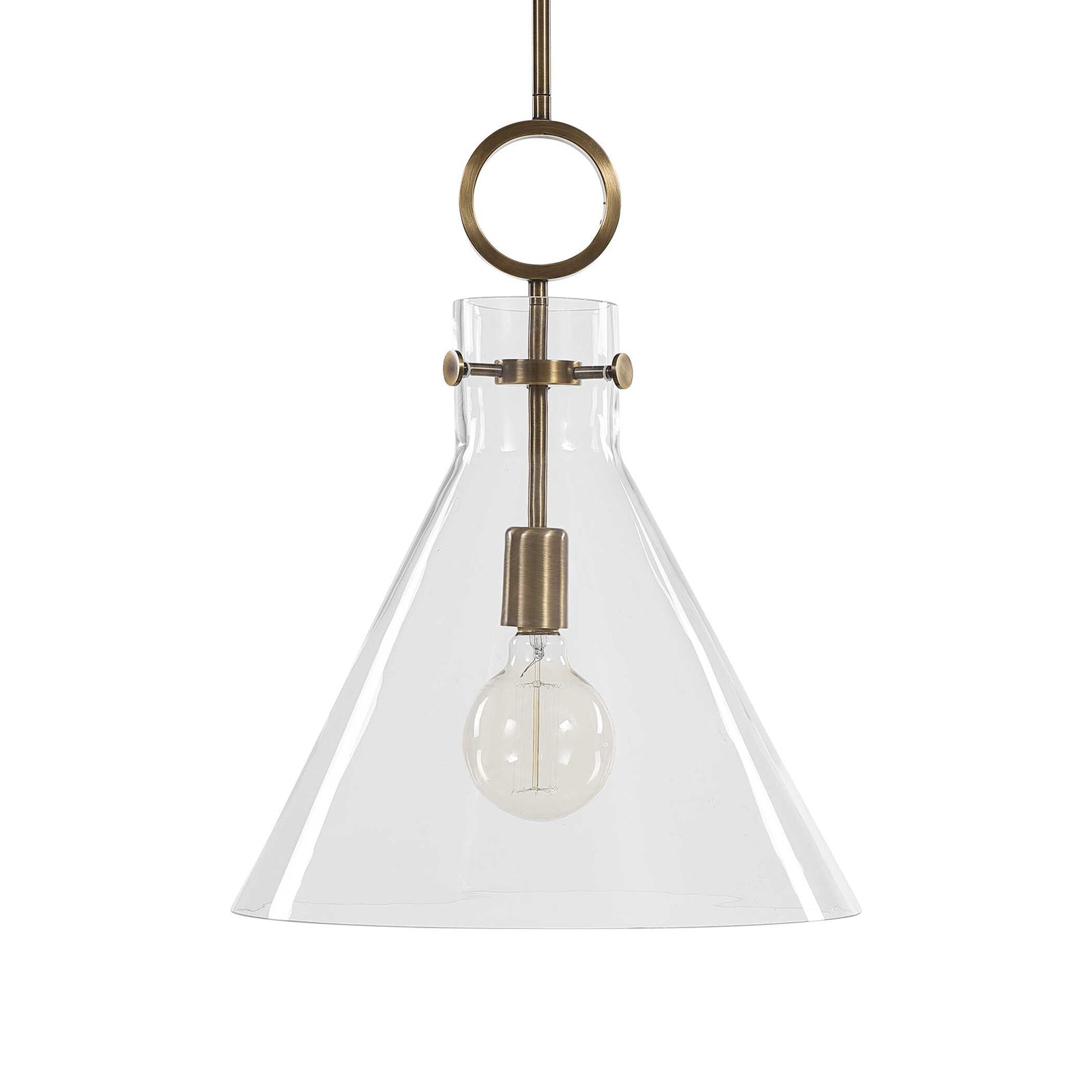 American Home Furniture Uttermost Imbuto Funnel Glass 1 Light Pendant