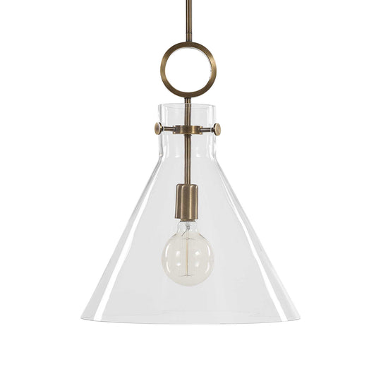 American Home Furniture Uttermost Imbuto Funnel Glass 1 Light Pendant