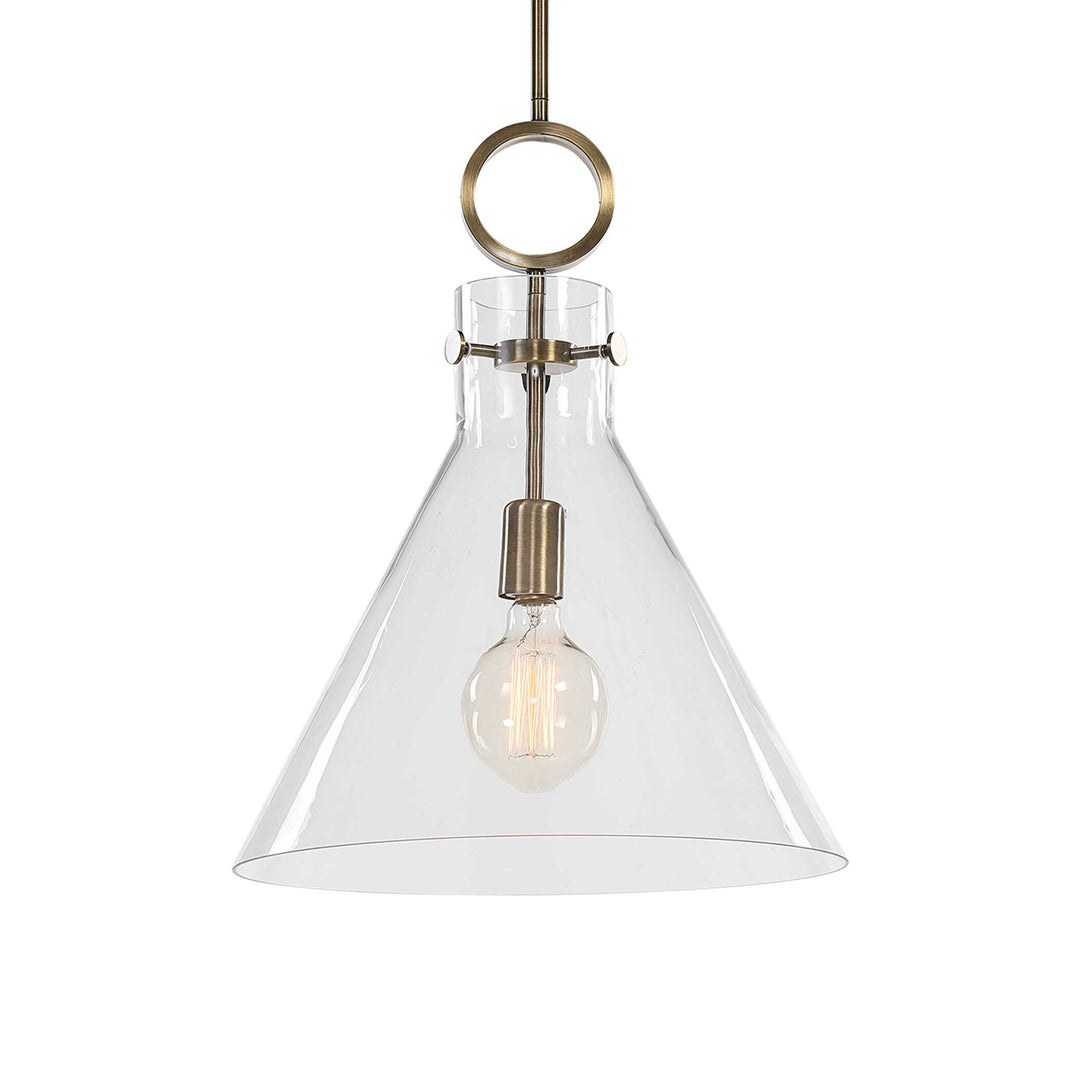 American Home Furniture Uttermost Imbuto Funnel Glass 1 Light Pendant
