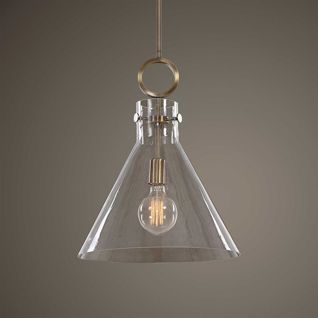 American Home Furniture Uttermost Imbuto Funnel Glass 1 Light Pendant