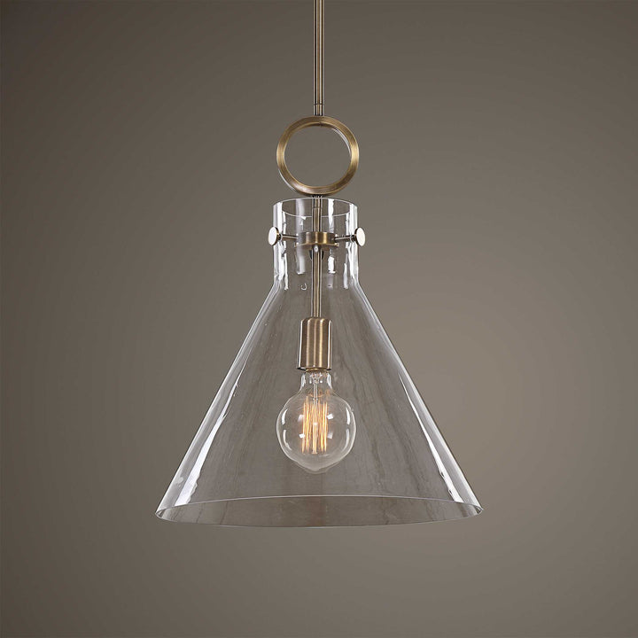 American Home Furniture Uttermost Imbuto Funnel Glass 1 Light Pendant