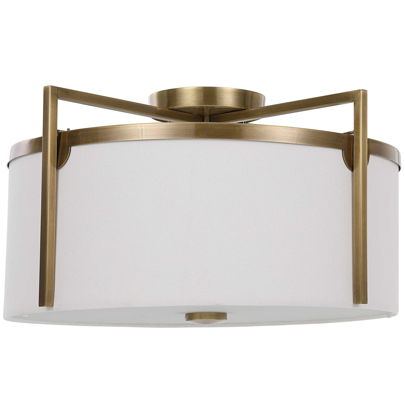 American Home Furniture Uttermost Colfax Brass 3 Light Semi Flush