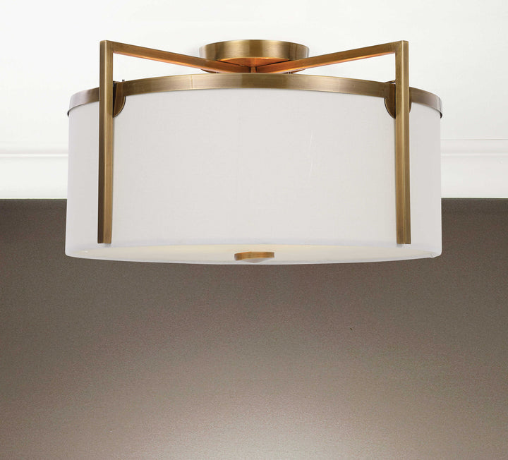 American Home Furniture Uttermost Colfax Brass 3 Light Semi Flush