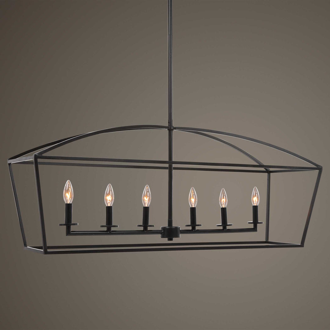American Home Furniture Uttermost Clayton 6 Light Linear Chandelier
