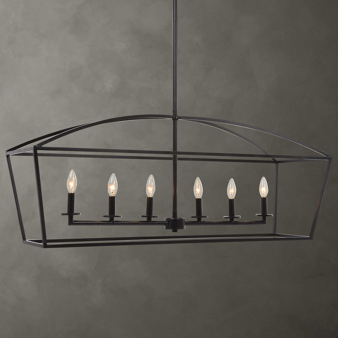 American Home Furniture Uttermost Clayton 6 Light Linear Chandelier