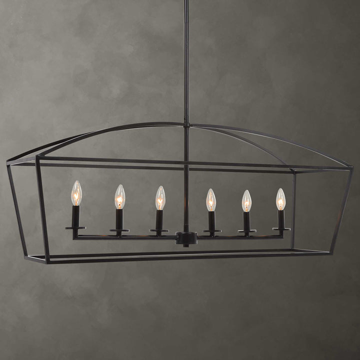 American Home Furniture Uttermost Clayton 6 Light Linear Chandelier