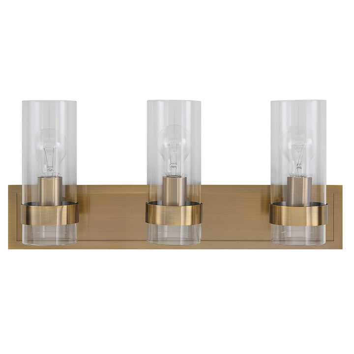 American Home Furniture Uttermost Cardiff Antique Brass 3 Light Vanity