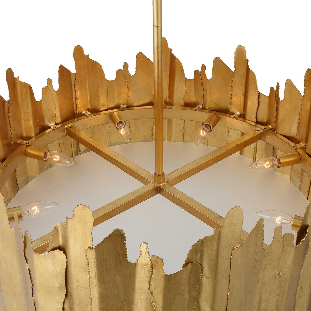 American Home Furniture Uttermost Golden Gate 8 Light Industrial Pendant