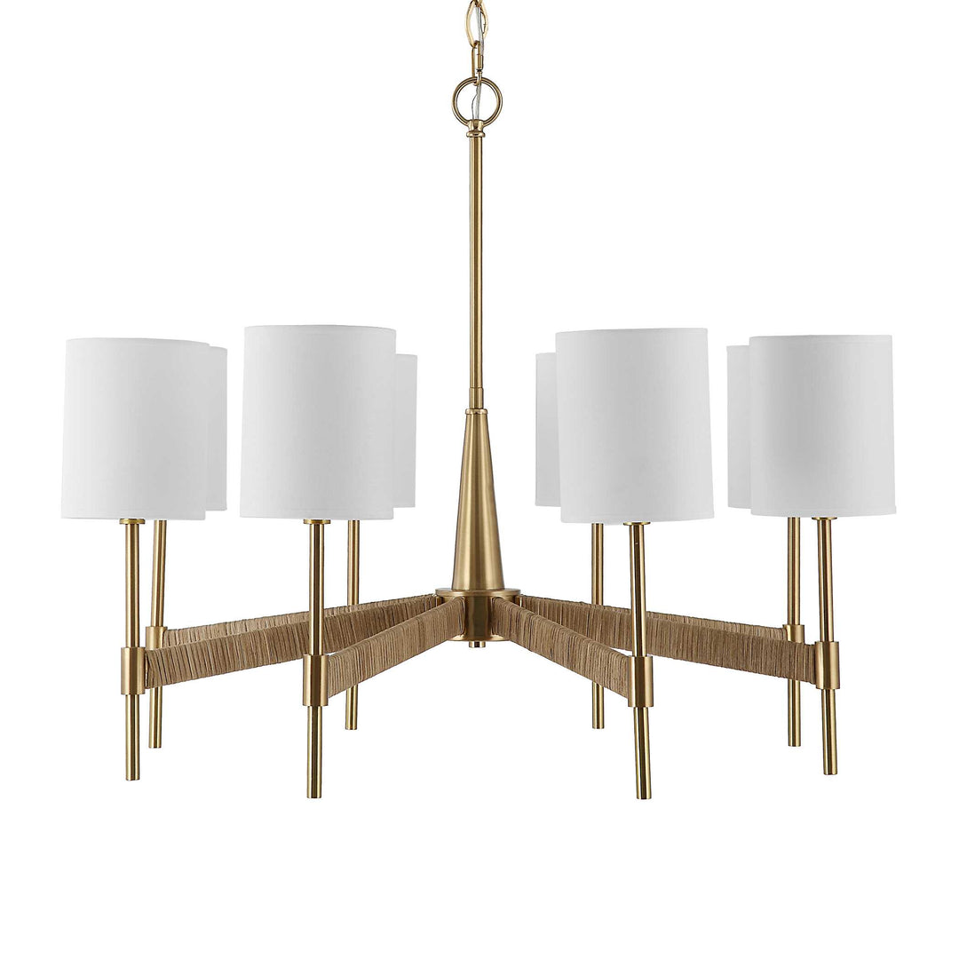 American Home Furniture Uttermost Lautoka Rattan 8 Light Chandelier