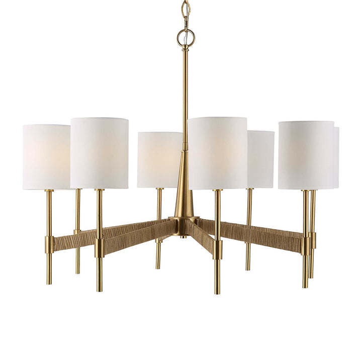American Home Furniture Uttermost Lautoka Rattan 8 Light Chandelier