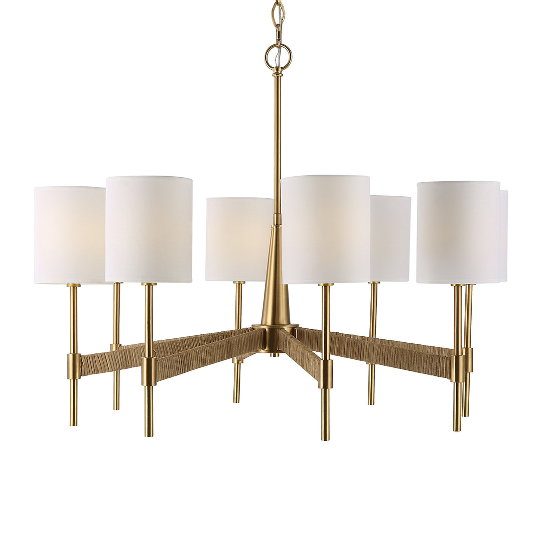 American Home Furniture Uttermost Lautoka Rattan 8 Light Chandelier