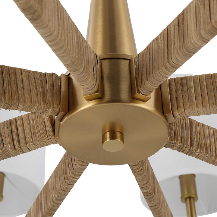 American Home Furniture Uttermost Lautoka Rattan 8 Light Chandelier