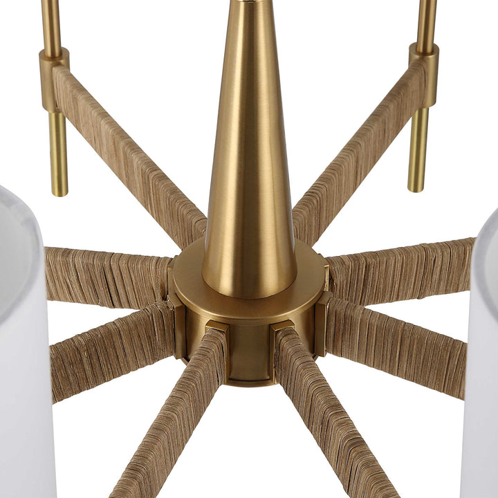 American Home Furniture Uttermost Lautoka Rattan 8 Light Chandelier