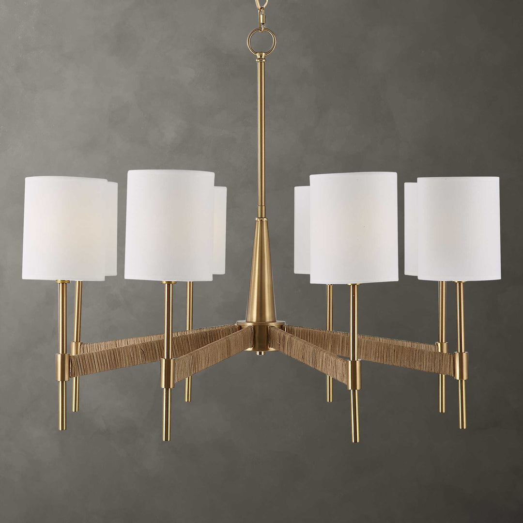 American Home Furniture Uttermost Lautoka Rattan 8 Light Chandelier