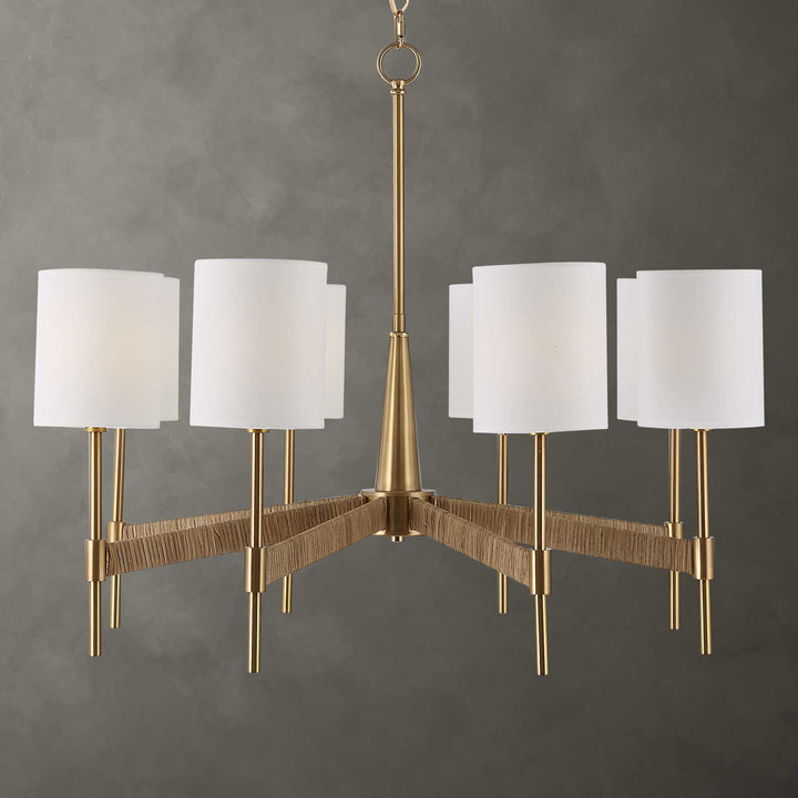 American Home Furniture Uttermost Lautoka Rattan 8 Light Chandelier
