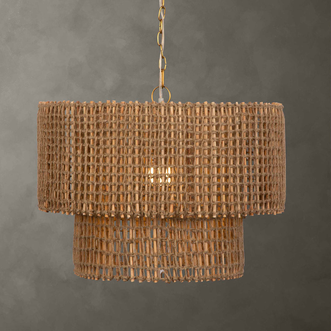 American Home Furniture Uttermost Biswas Woven Jute 1 Light Pendant