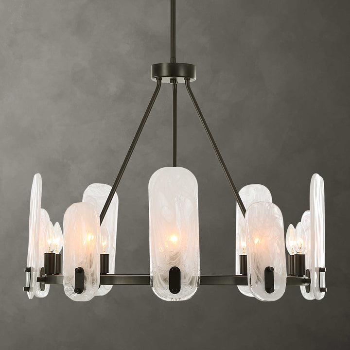 American Home Furniture Uttermost Ellipse 10 Light Dark Bronze Chandelier