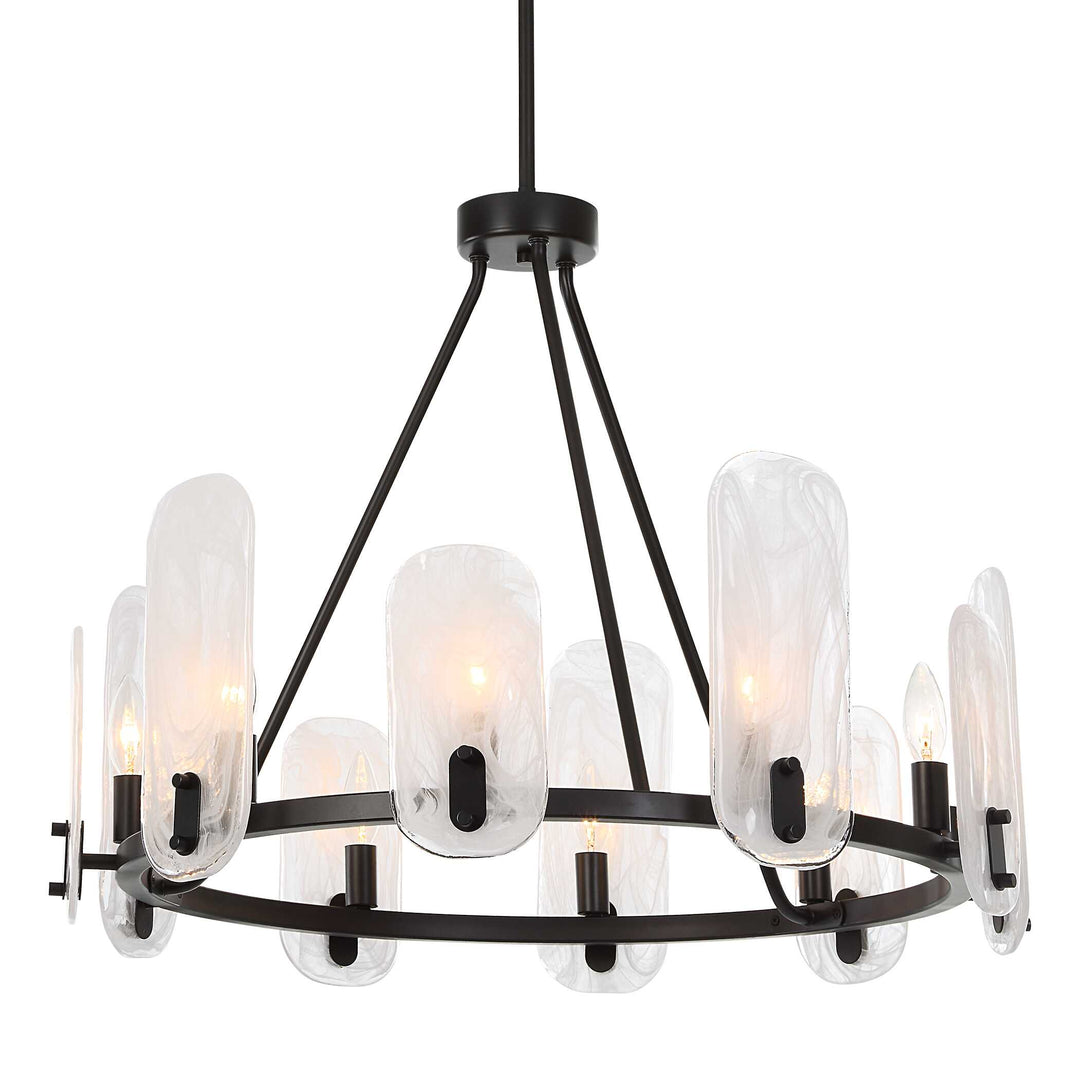 American Home Furniture Uttermost Ellipse 10 Light Dark Bronze Chandelier