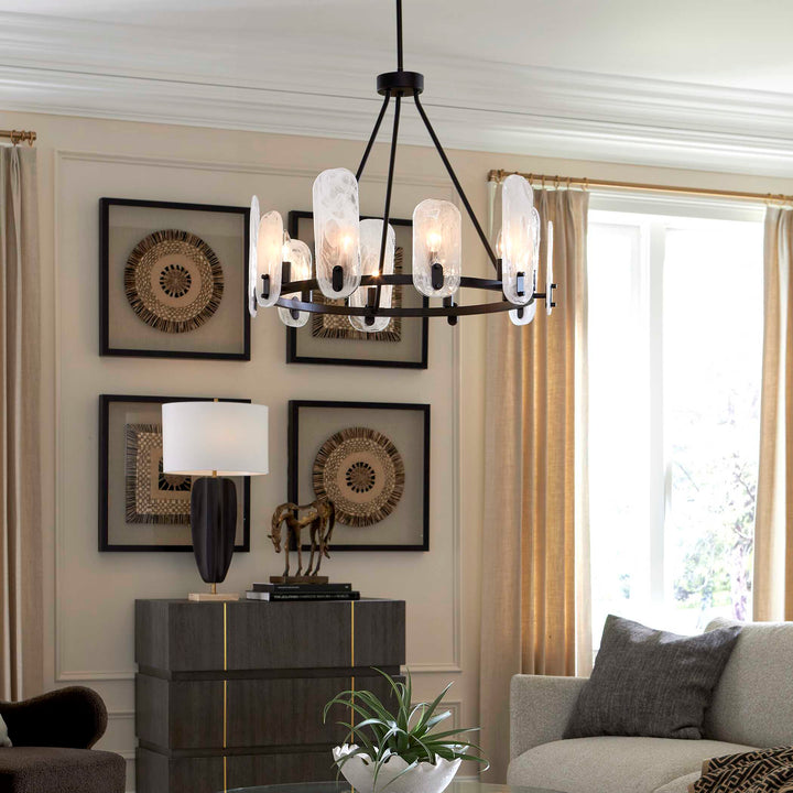 American Home Furniture Uttermost Ellipse 10 Light Dark Bronze Chandelier
