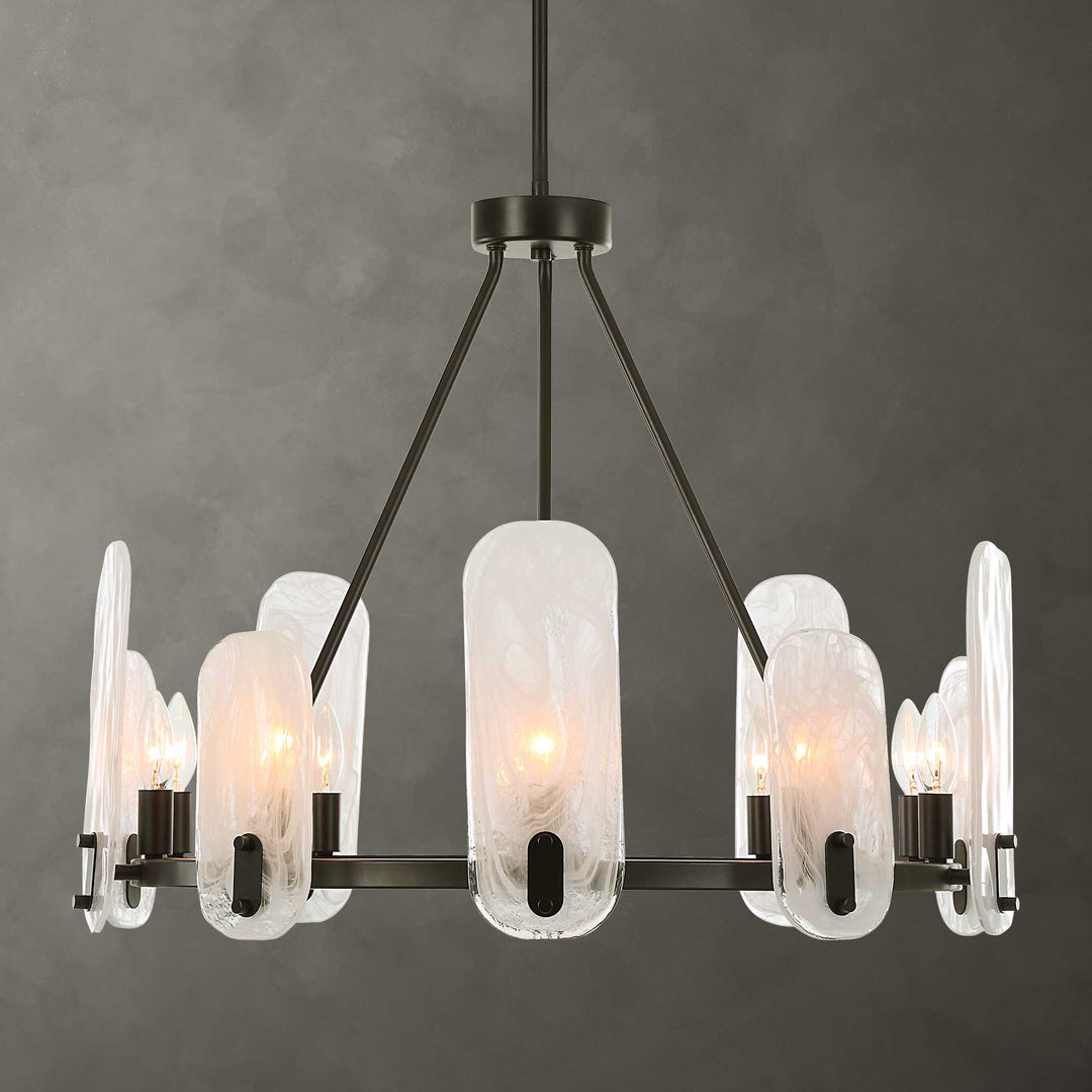American Home Furniture Uttermost Ellipse 10 Light Dark Bronze Chandelier