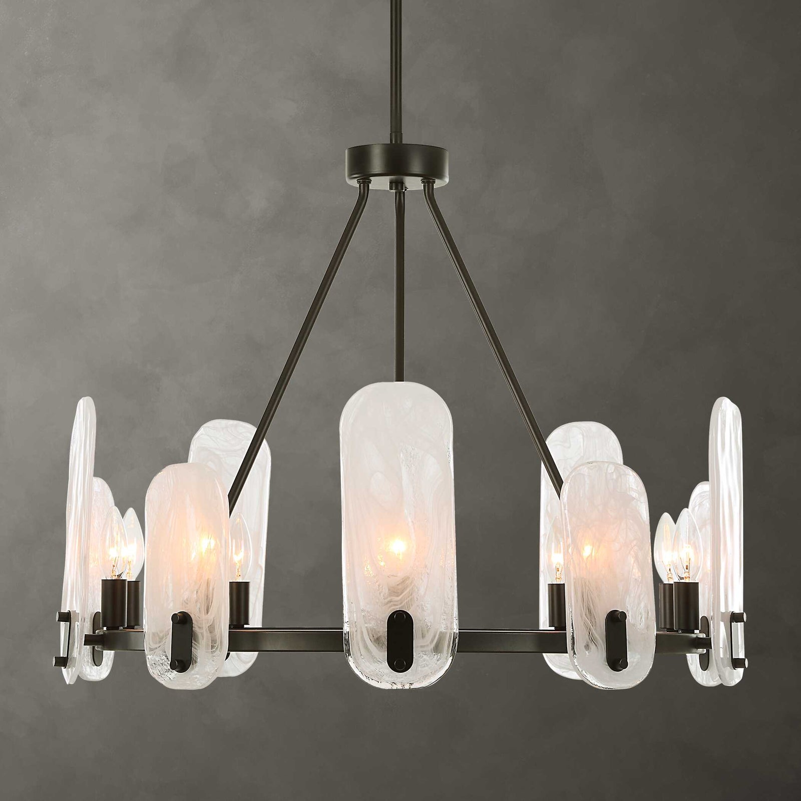 American Home Furniture Uttermost Ellipse 10 Light Dark Bronze Chandelier