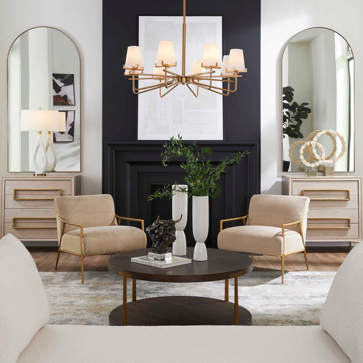 American Home Furniture Uttermost Lassen 8 Light Brass Chandelier
