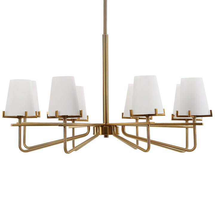 American Home Furniture Uttermost Lassen 8 Light Brass Chandelier