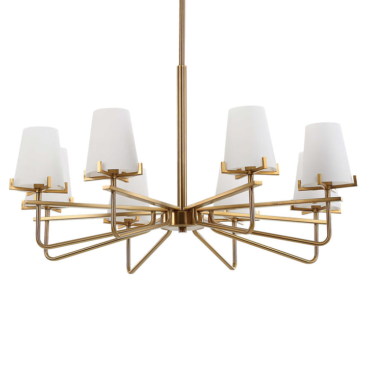 American Home Furniture Uttermost Lassen 8 Light Brass Chandelier