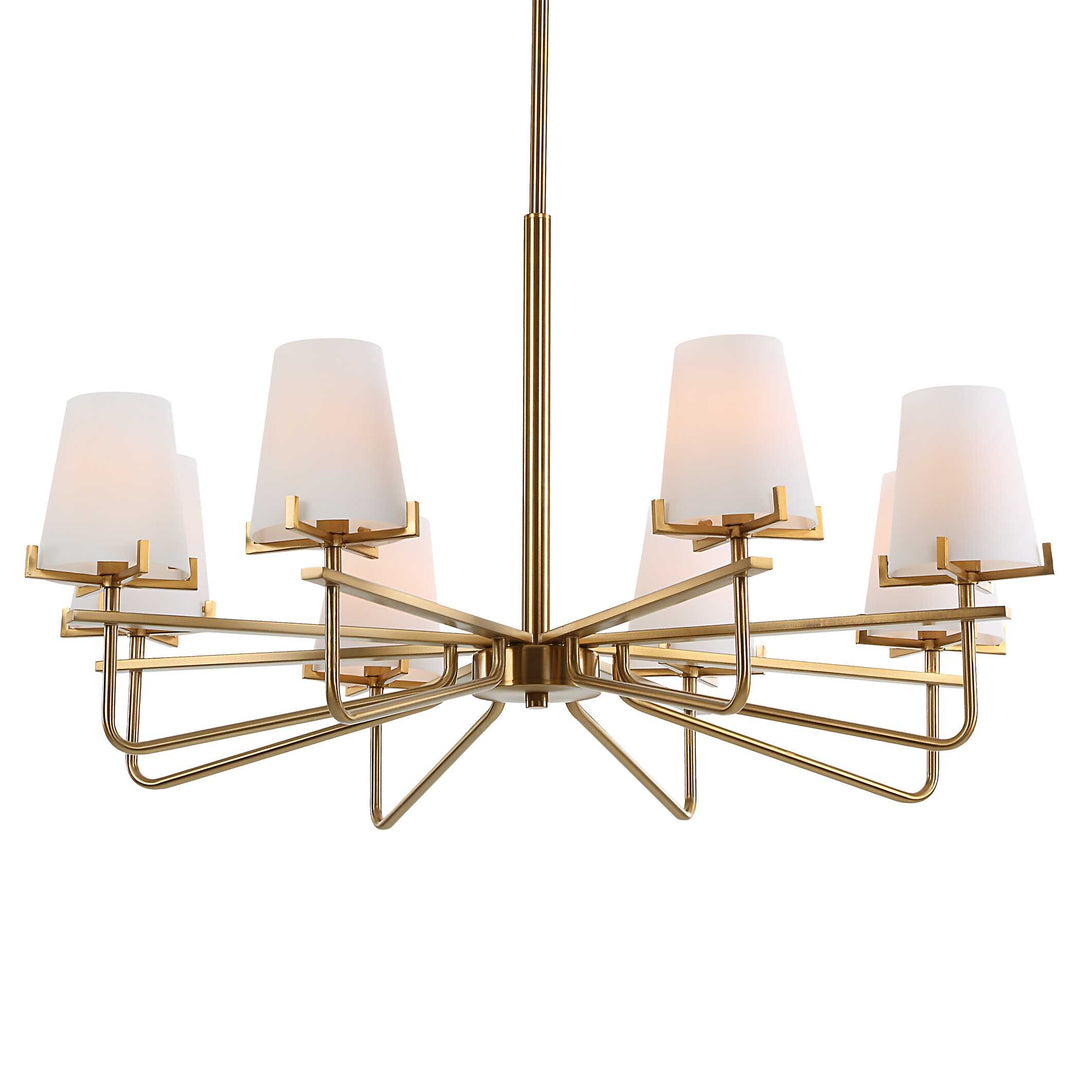 American Home Furniture Uttermost Lassen 8 Light Brass Chandelier