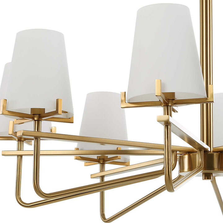 American Home Furniture Uttermost Lassen 8 Light Brass Chandelier